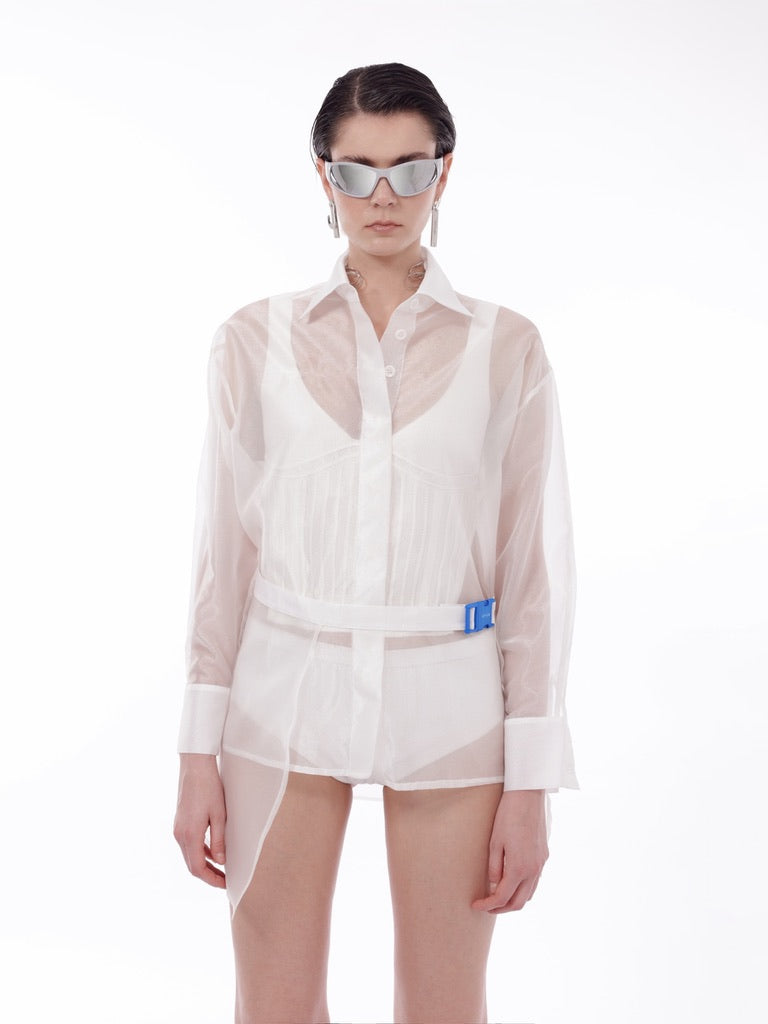 Kntlgy-Oversize White Organze Shirt-Gömlek-2-Milagron.com