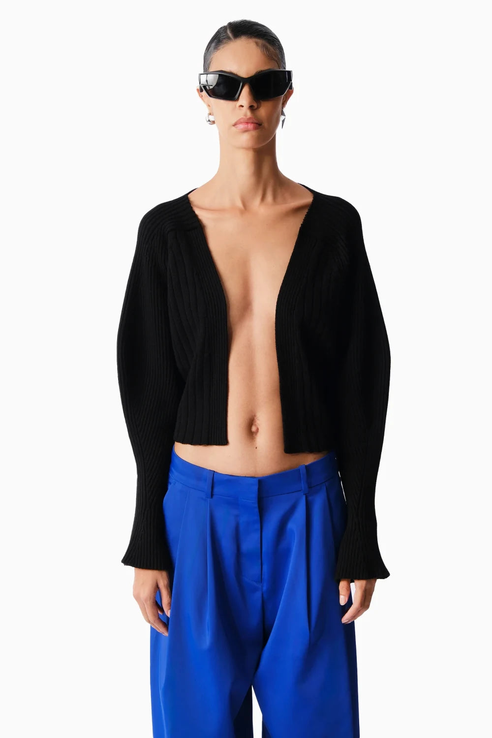 Kntlgy-Siyah Crop Hırka-Kazak & Triko-3-Milagron.com