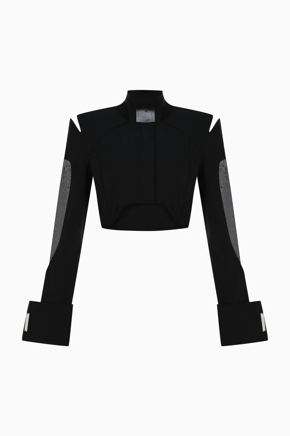 Kntlgy-Siyah Organze Crop Gömlek-Gömlek-1-Milagron.com