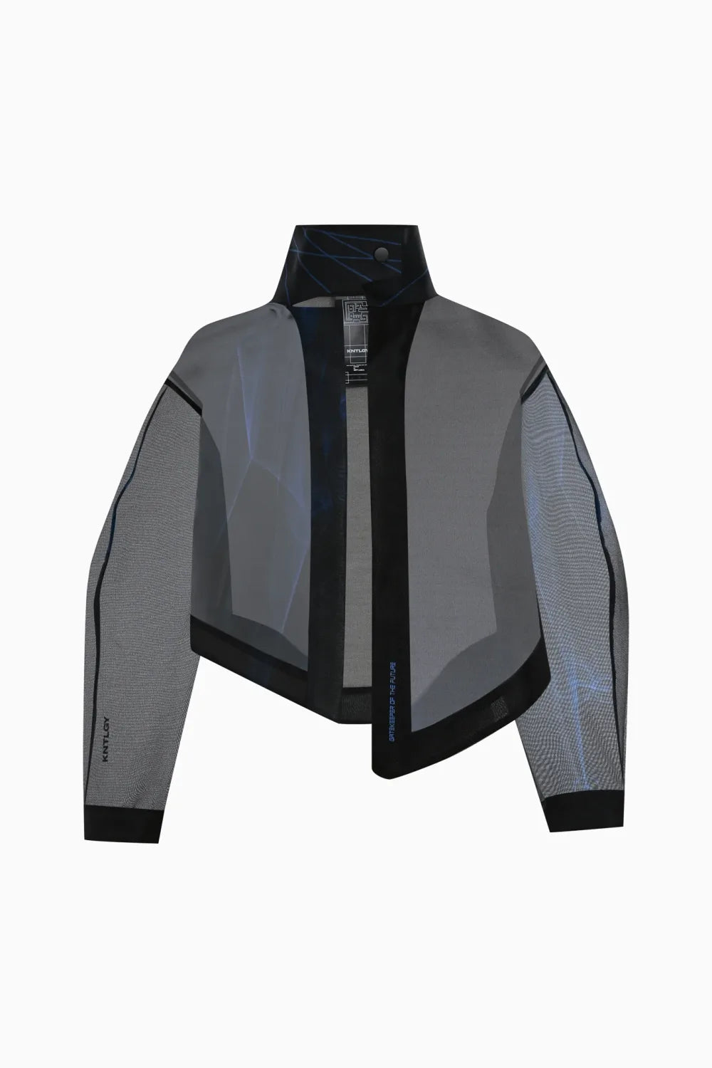 Kntlgy-Super Woman Ai Baskılı Sınırlı Üretim Siyah Organze Ceket-Ceket-1-Milagron.com