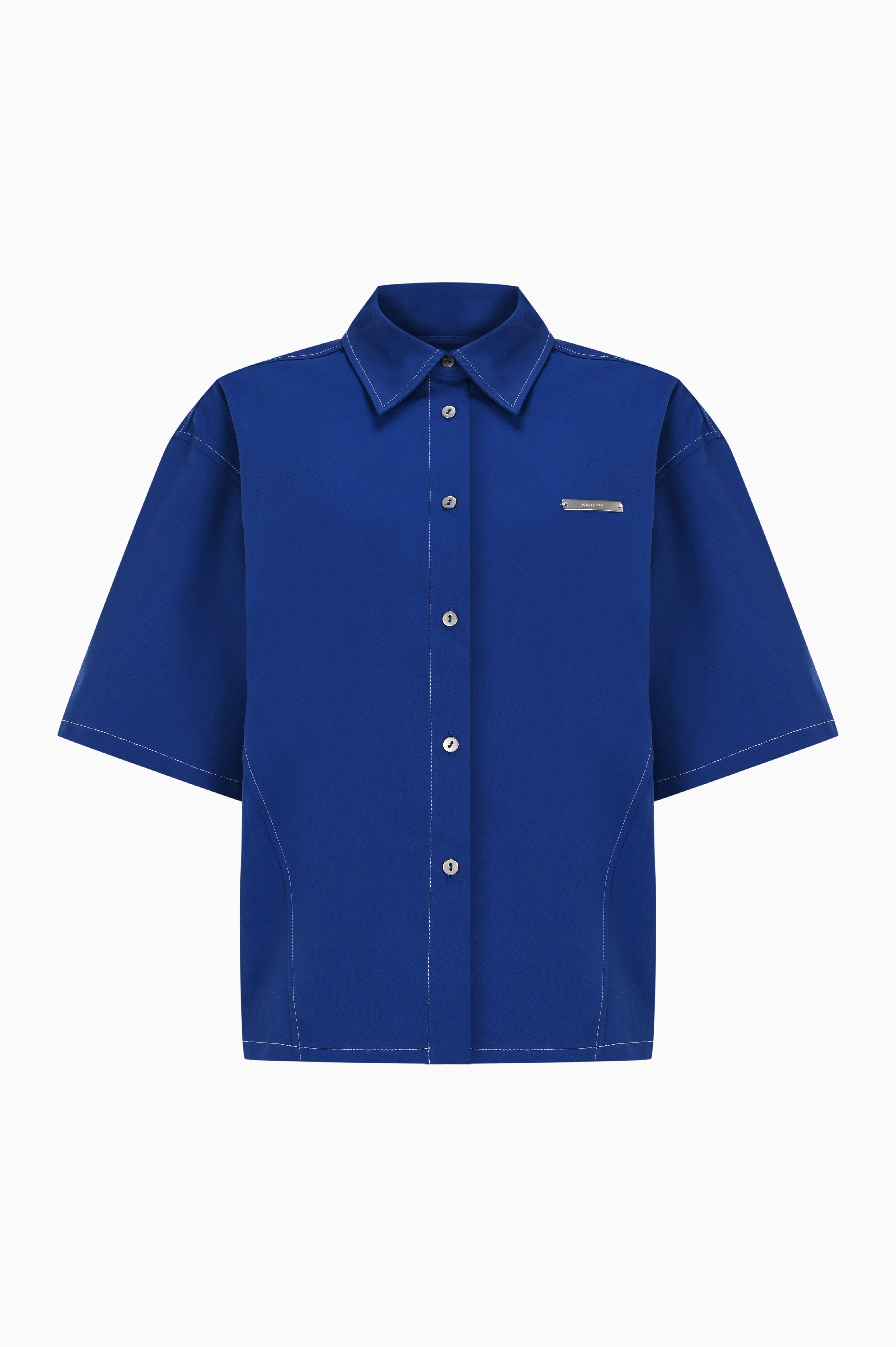 Kntlgy-Türk Denizi Mavisi Oversize Gömlek-Gömlek-1-Milagron.com