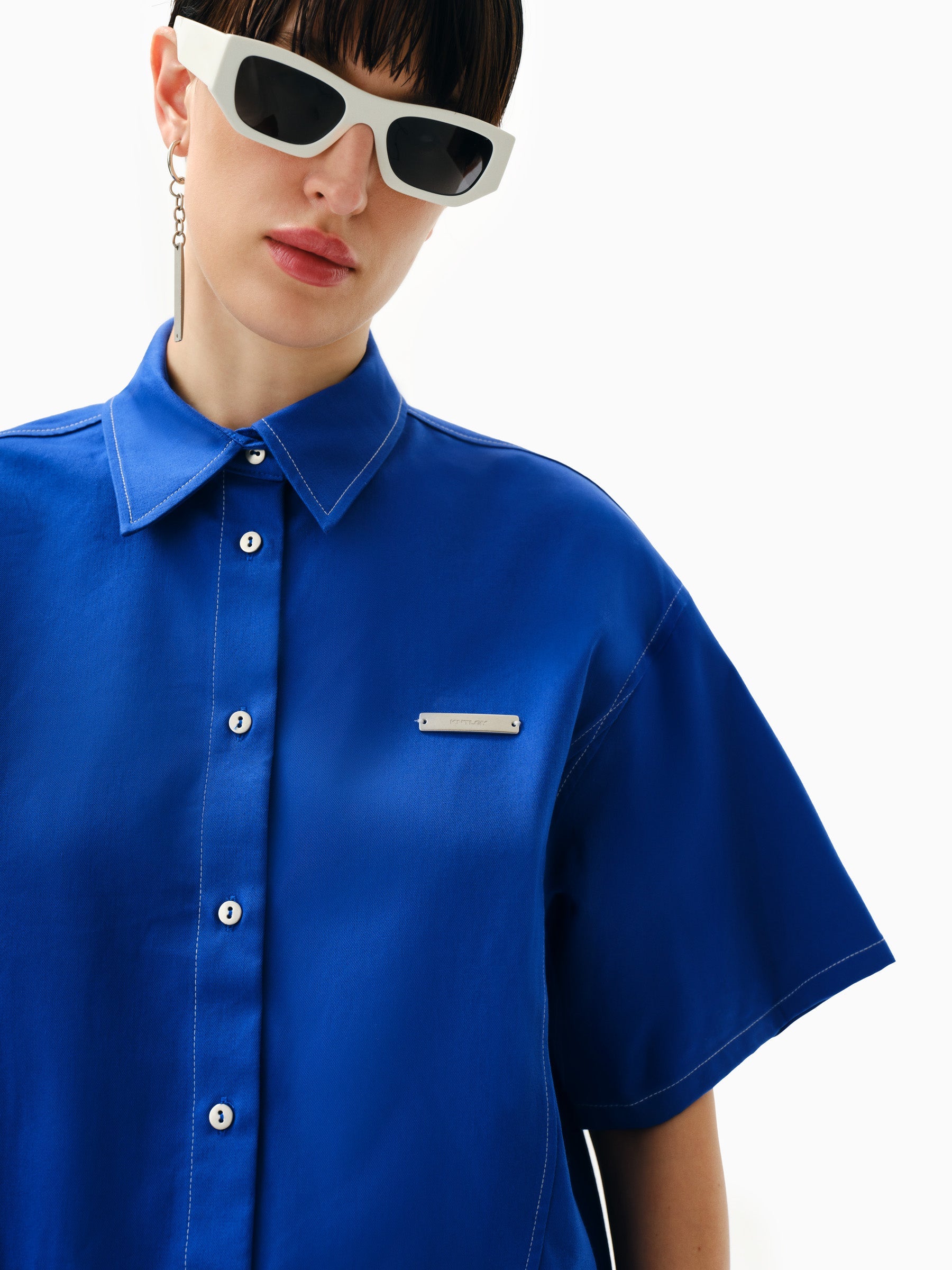 Kntlgy-Türk Denizi Mavisi Oversize Gömlek-Gömlek-3-Milagron.com