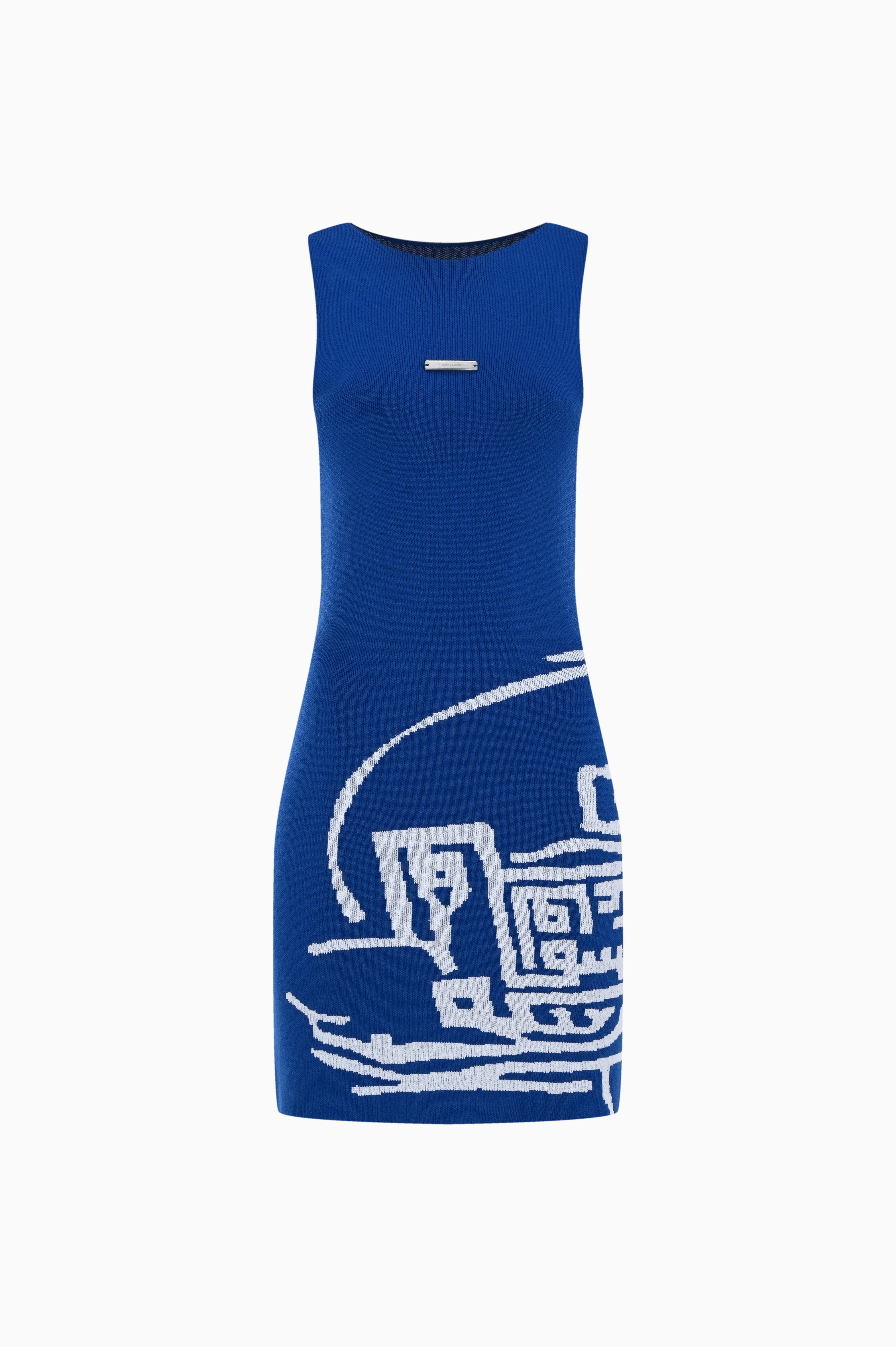 Kntlgy-Türk Denizi Mavisi Triko Elbise-Elbise-1-Milagron.com