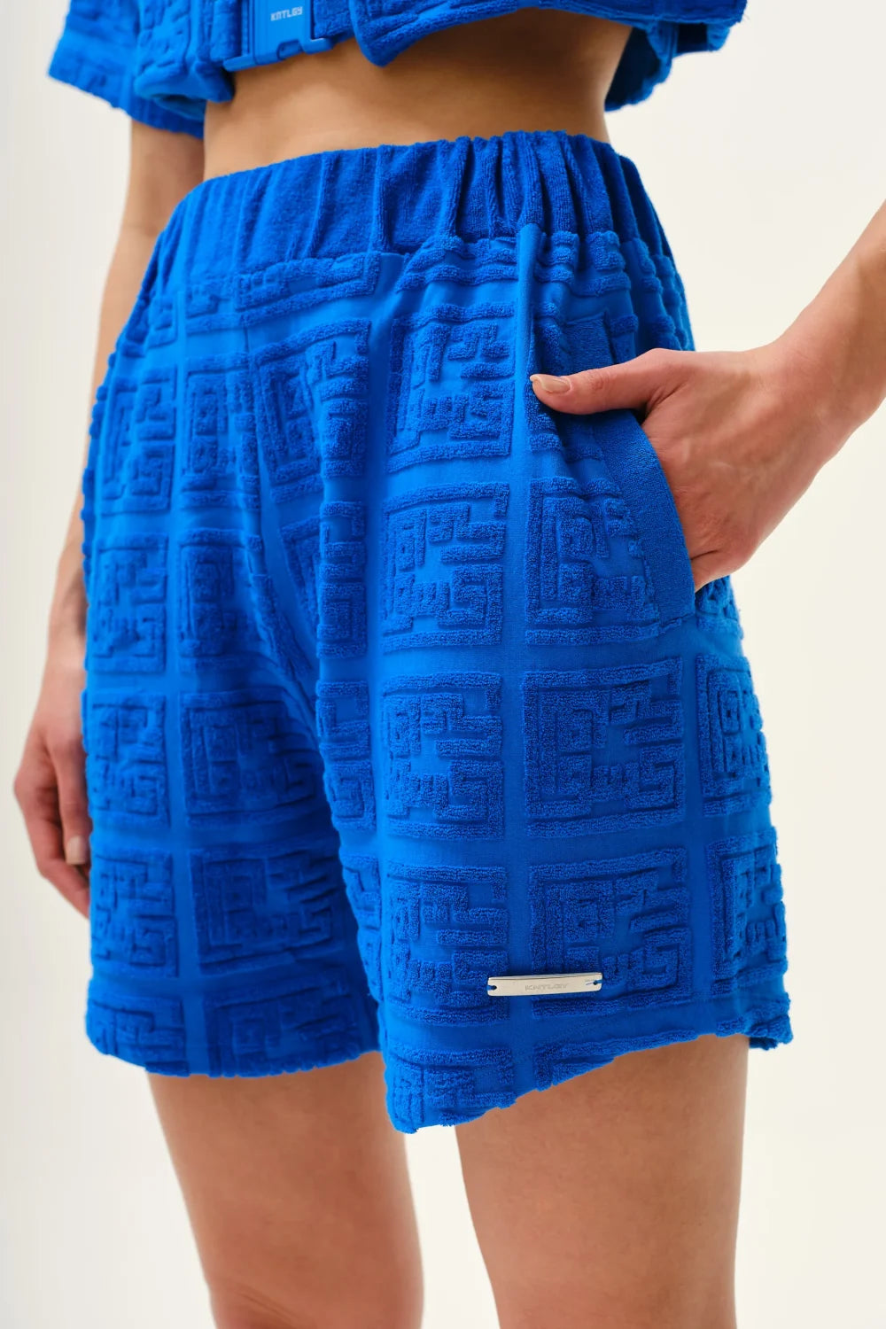 Kntlgy-Unisex Mavi Havlu Şort-Şort-3-Milagron.com