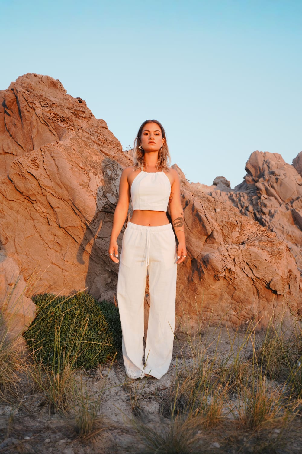 Koi People-%100 Keten Beyaz Pantolon-Keten Pantolon-1-Milagron.com