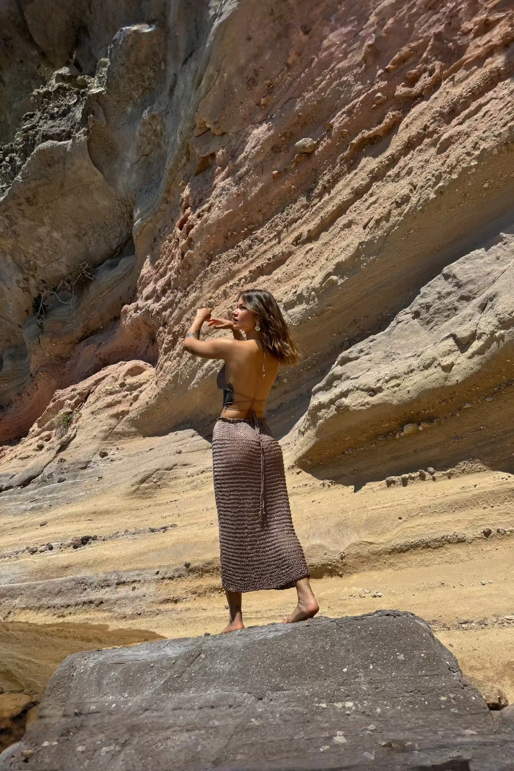 Koi People-Örgü Plaj Elbisesi / Örgü Takım Vizon-Bikini & Mayo-2-Milagron.com