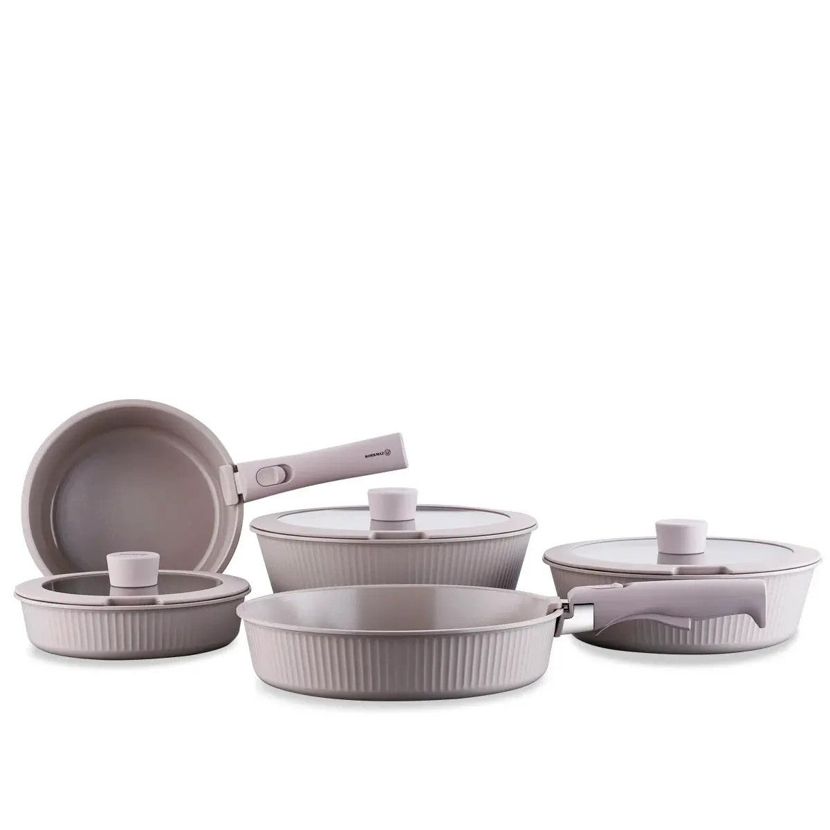 Korkmaz A2799 Pratika Çıkartılabilir Saplı 10 Parça Seramik Tencere Tava Seti