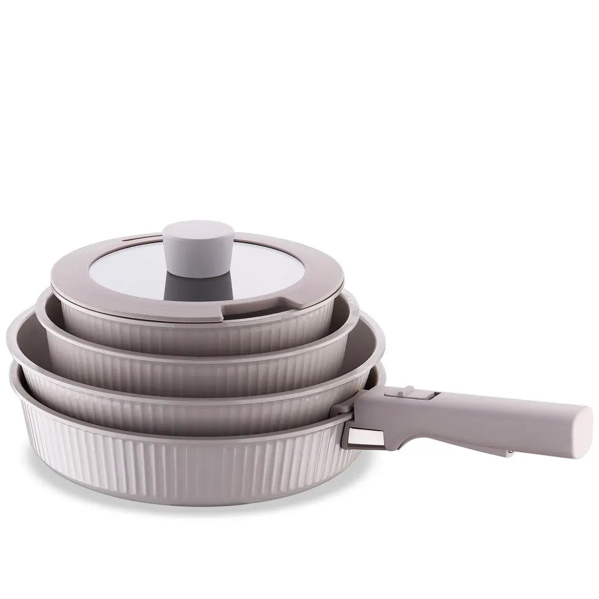 Korkmaz A2799 Pratika Çıkartılabilir Saplı 10 Parça Seramik Tencere Tava Seti