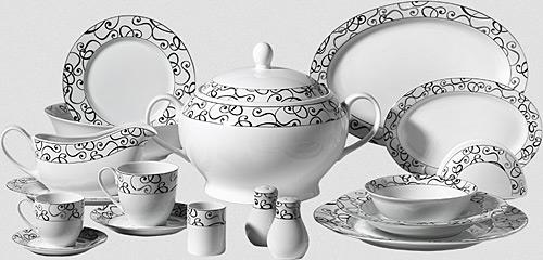 Korkmaz A8007 Bianca Collection 86 Parça 12 Kişilik Porselen Yemek Takımı (Yuvarlak)