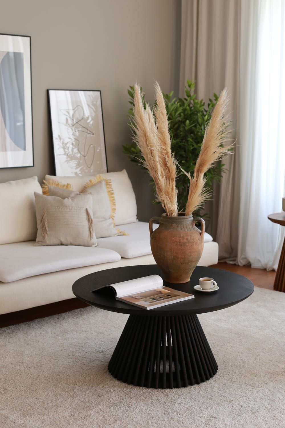 Kos Living-Cage Meşe Orta Sehpa Black-Sehpa-1-Milagron.com