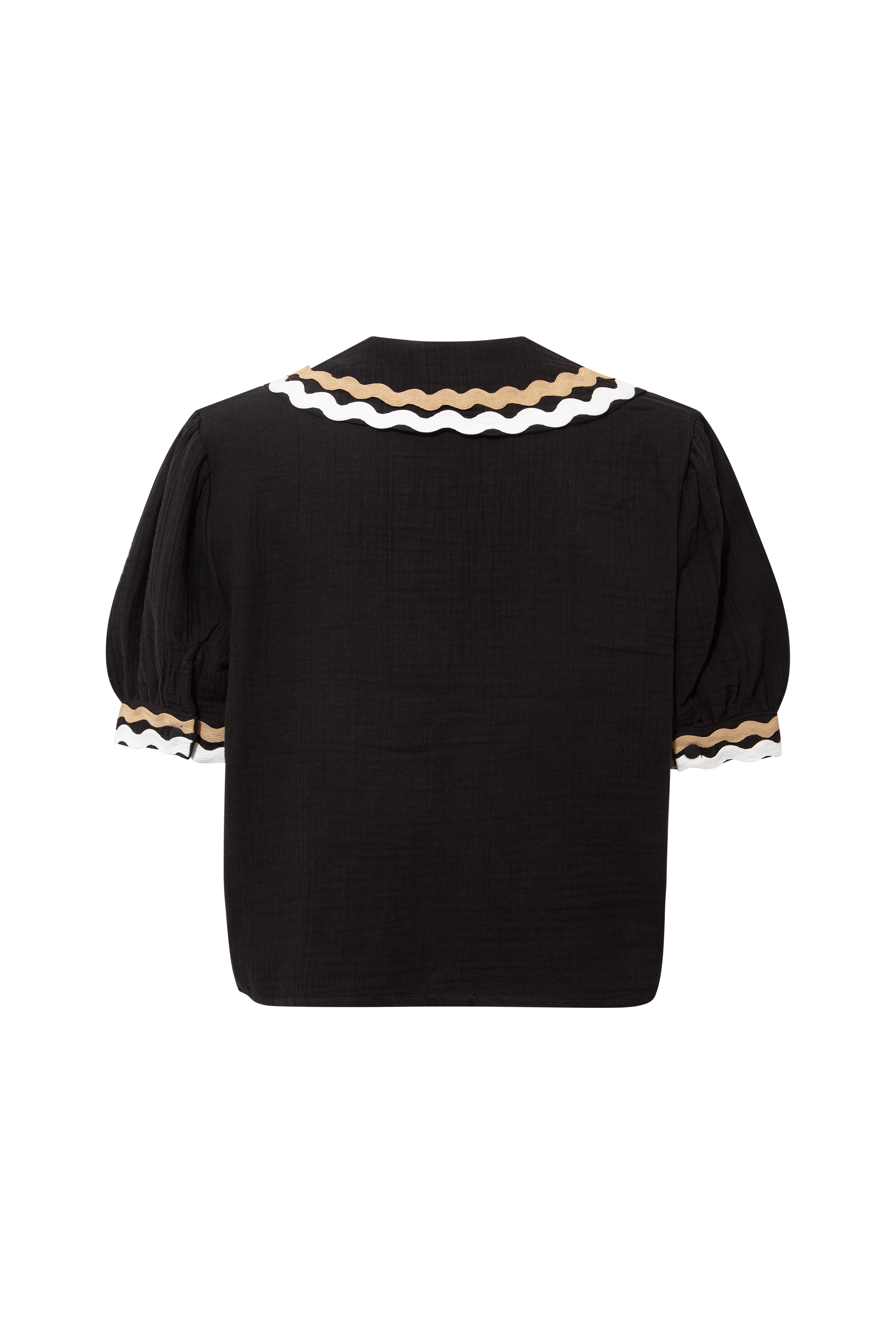 Le-Monade Dreams-Çift Su Taşı Detaylı Siyah Karpuz Kol Gömlek-Gömlek-5-Milagron.com