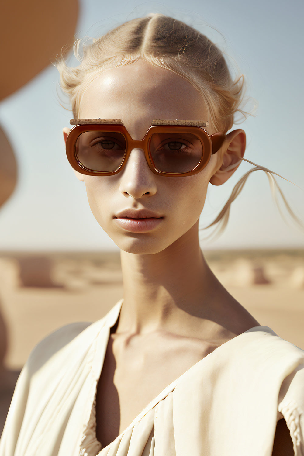 L’Obscure Clarté-Soul W3 Latte Kahverengi Güneş Gözlüğü-Güneş Gözlüğü-3-Milagron.com