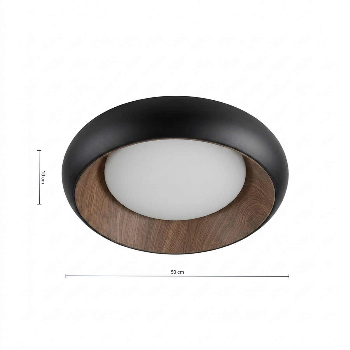Ovia Plafonyer Siyah - 50 Cm