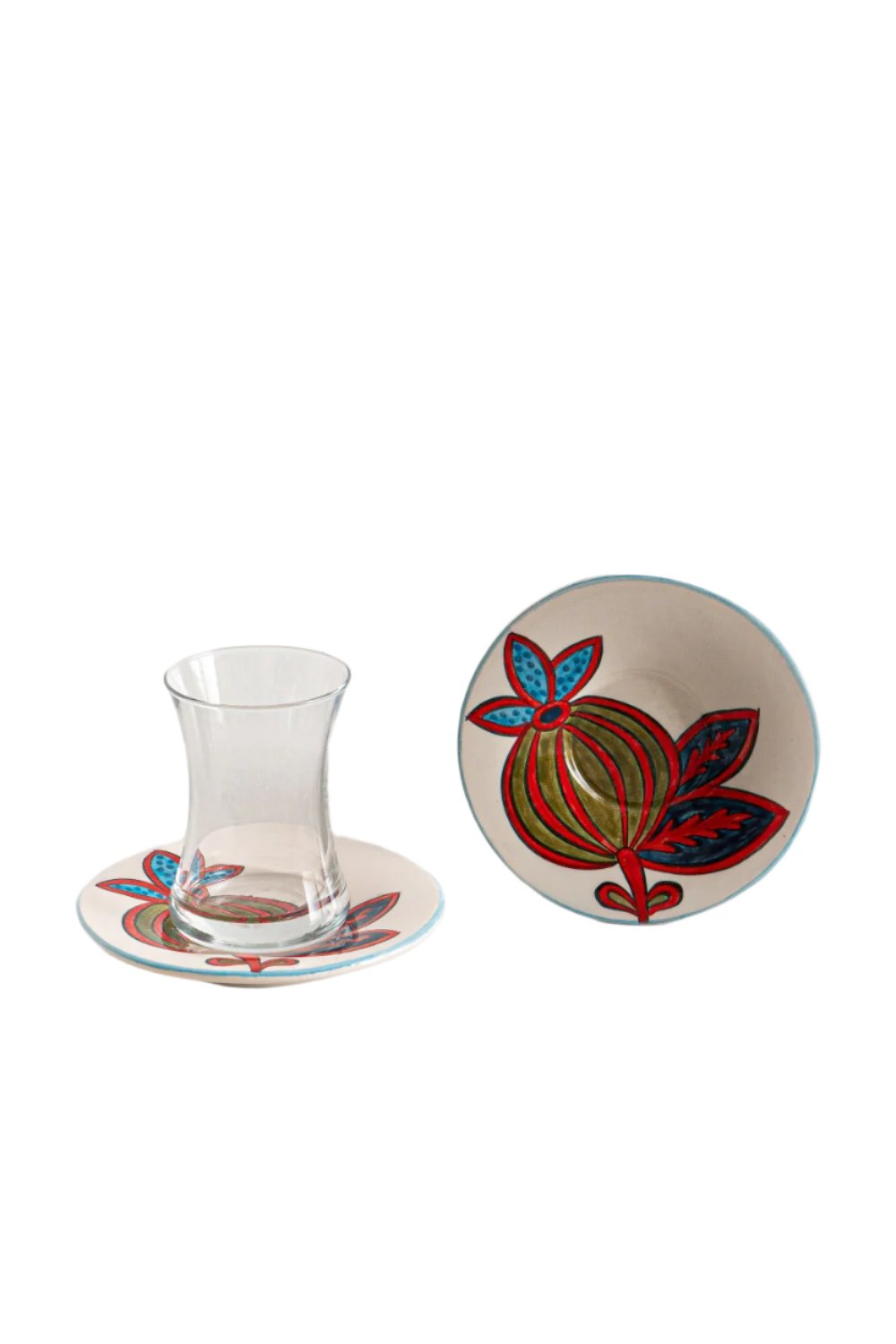 La Casa Antica-Çay Bardağı Tabağı Suzani-Tabak & Kase-1-Milagron.com