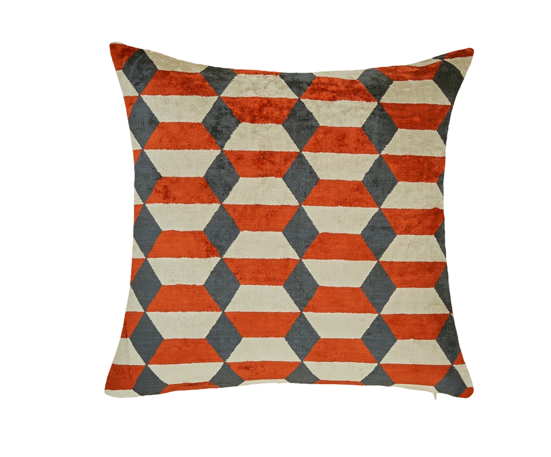 La Casa Antica-İpek Kadife İkat Yastık Kılıfı (40x60cm)-Yastık Kılıfı-1-Milagron.com