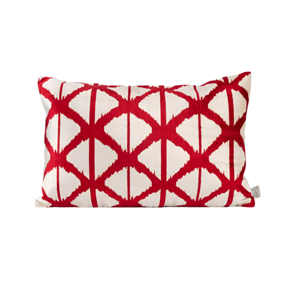 La Casa Antica-İpek Kadife İkat Yastık Kılıfı (40x60cm)-Yastık Kılıfı-1-Milagron.com