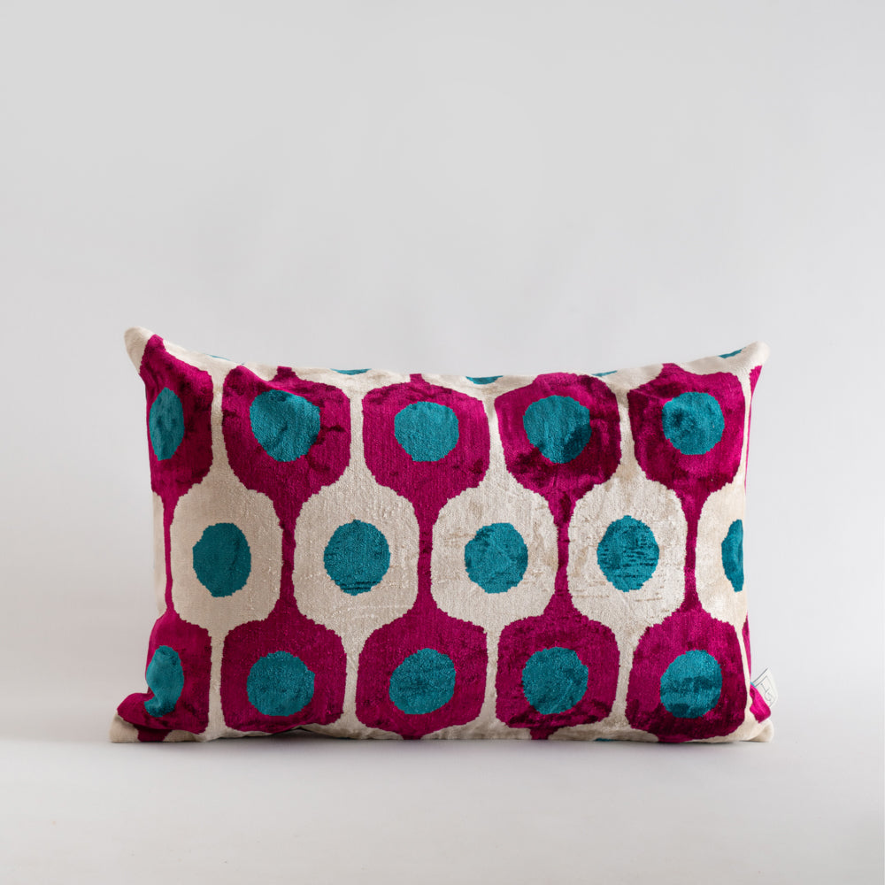 La Casa Antica-İpek Kadife İkat Yastık Kılıfı (40x60cm)-Yastık Kılıfı-1-Milagron.com