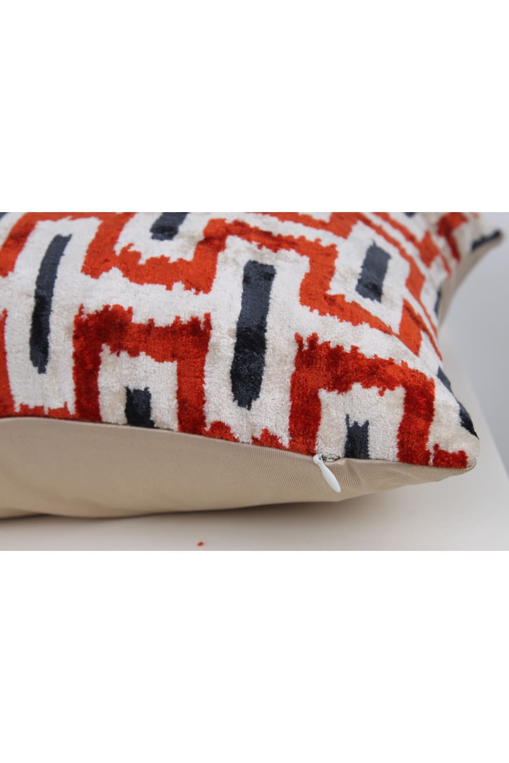 La Casa Antica-İpek Kadife İkat Yastık Kılıfı (40x60cm)-Yastık Kılıfı-2-Milagron.com