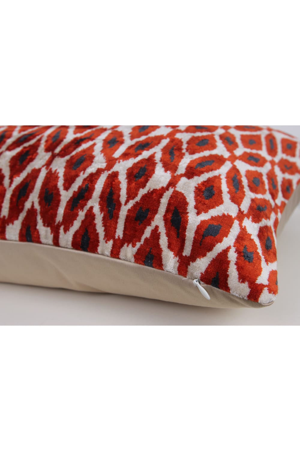 La Casa Antica-İpek Kadife İkat Yastık Kılıfı (40x60cm)-Yastık Kılıfı-2-Milagron.com