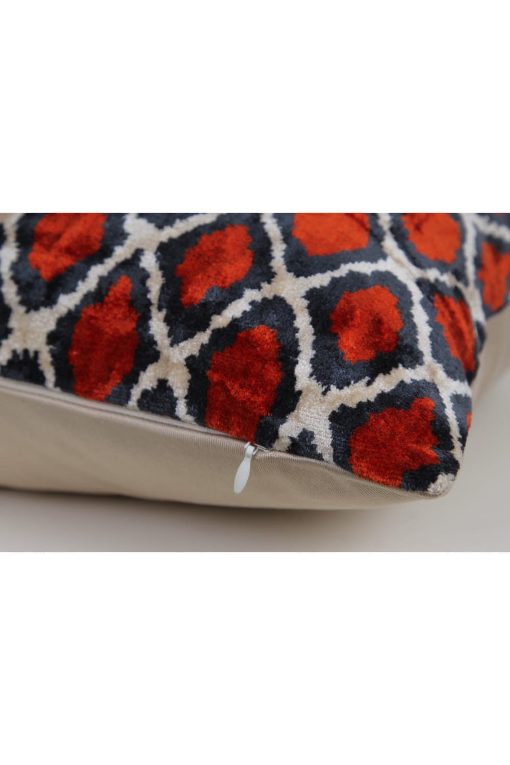 La Casa Antica-İpek Kadife İkat Yastık Kılıfı (40x60cm)-Yastık Kılıfı-2-Milagron.com