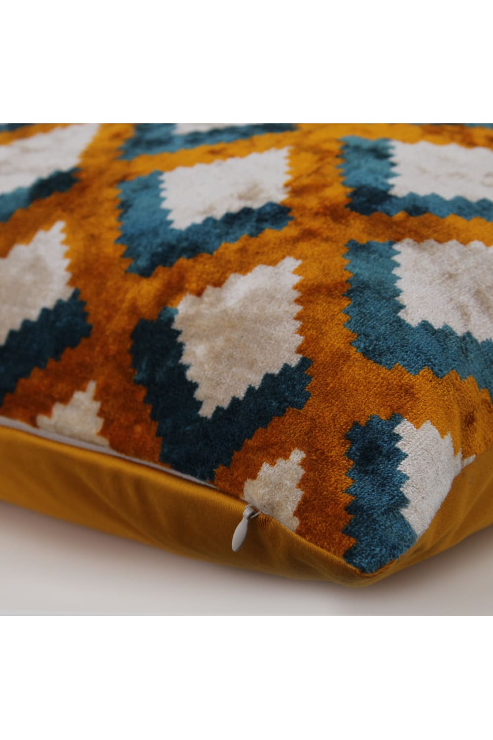 La Casa Antica-İpek Kadife İkat Yastık Kılıfı (40x60cm)-Yastık Kılıfı-2-Milagron.com