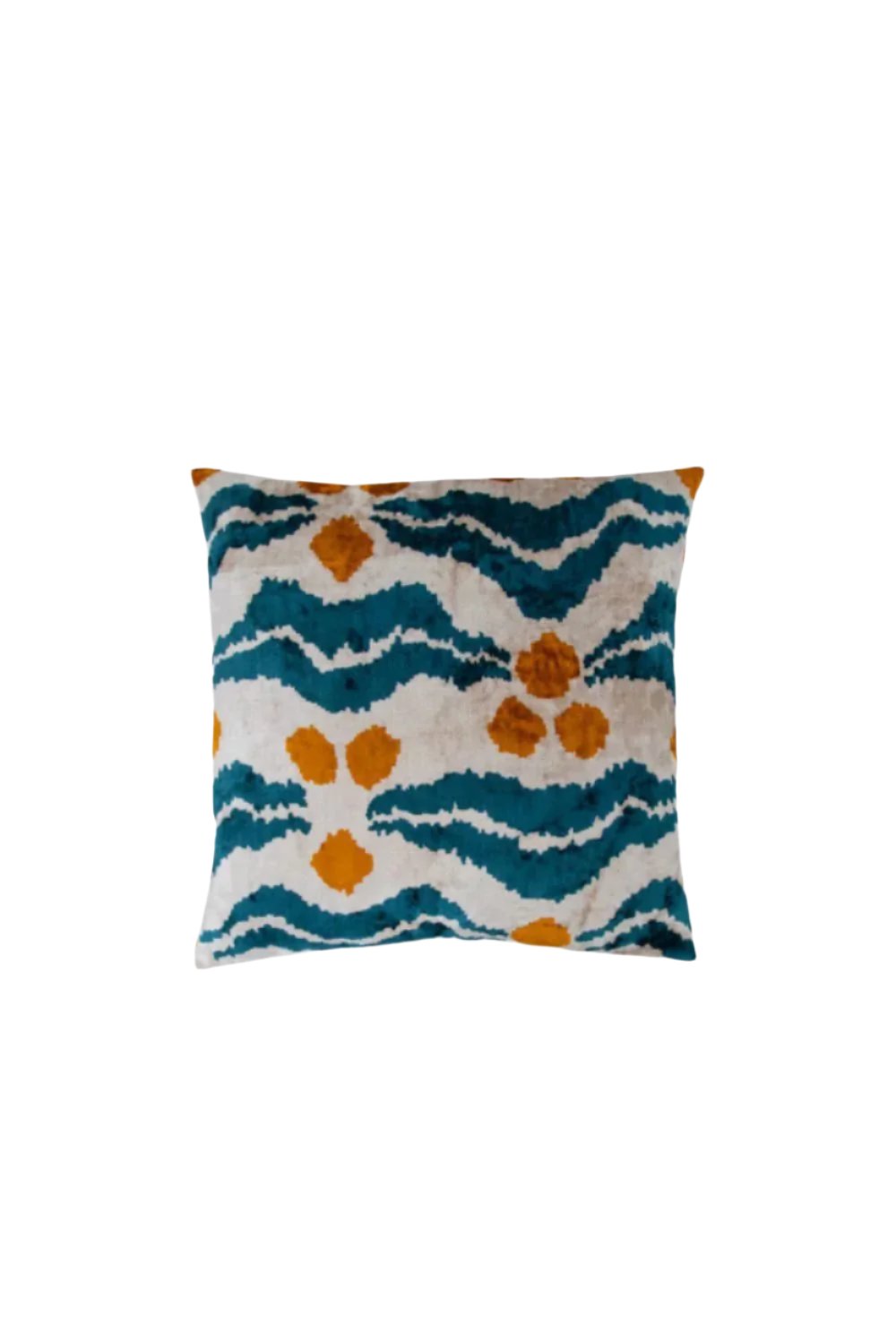 La Casa Antica-İpek Kadife İkat Yastık Kılıfı (50x50cm)-Yastık Kılıfı-1-Milagron.com