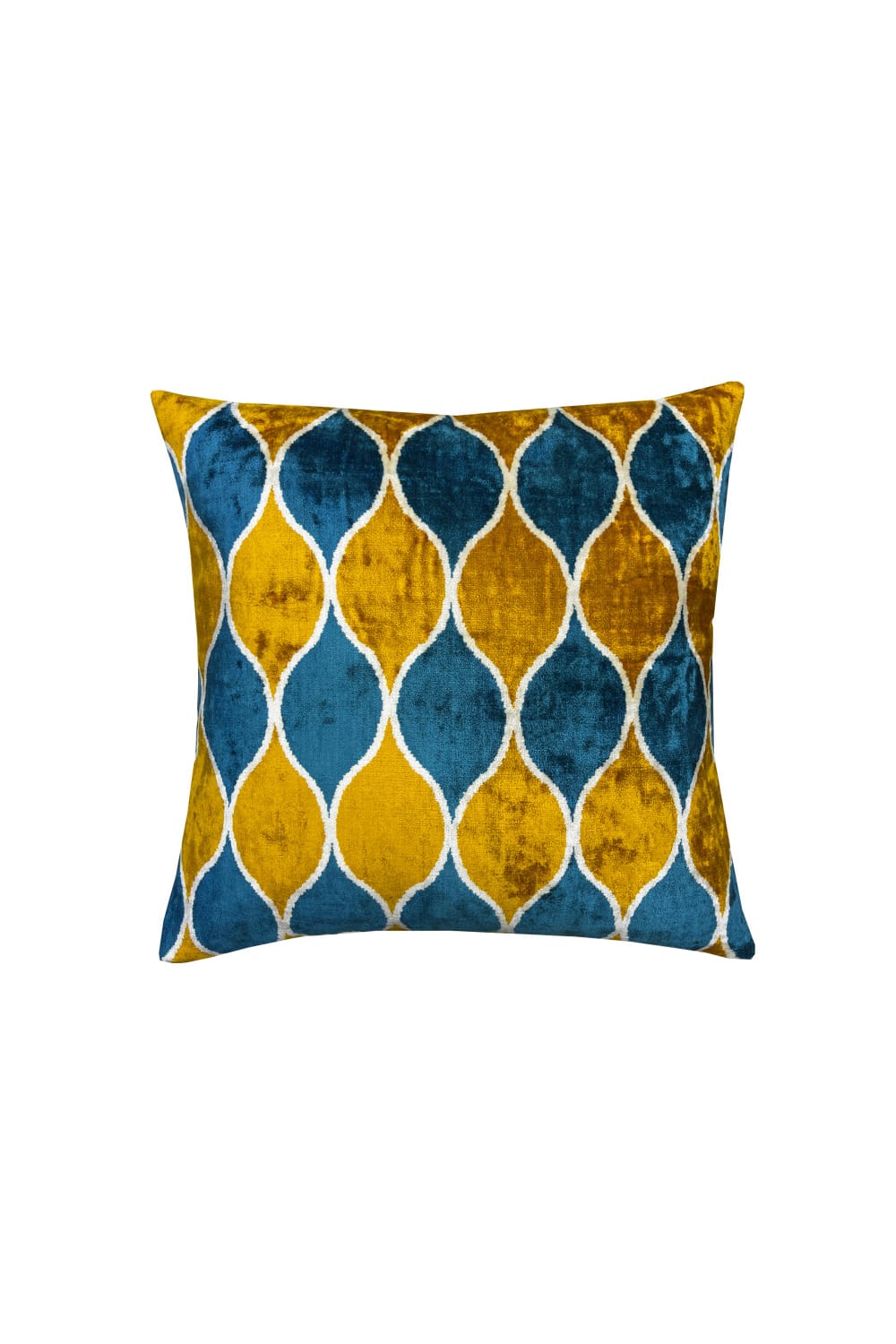 La Casa Antica-İpek Kadife İkat Yastık Kılıfı (50x50cm)-Yastık Kılıfı-1-Milagron.com