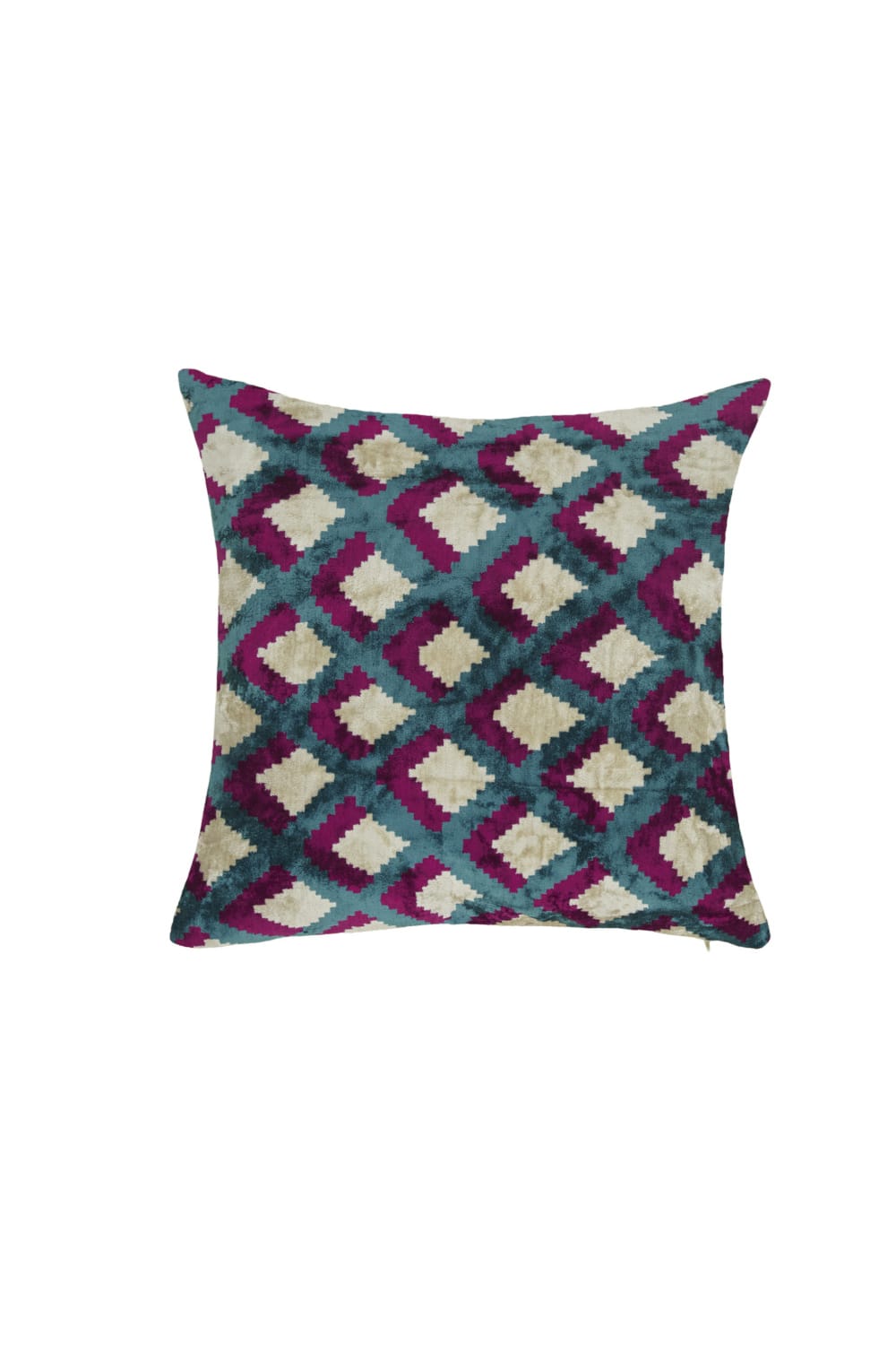 La Casa Antica-İpek Kadife İkat Yastık Kılıfı (50x50cm)-Yastık Kılıfı-1-Milagron.com