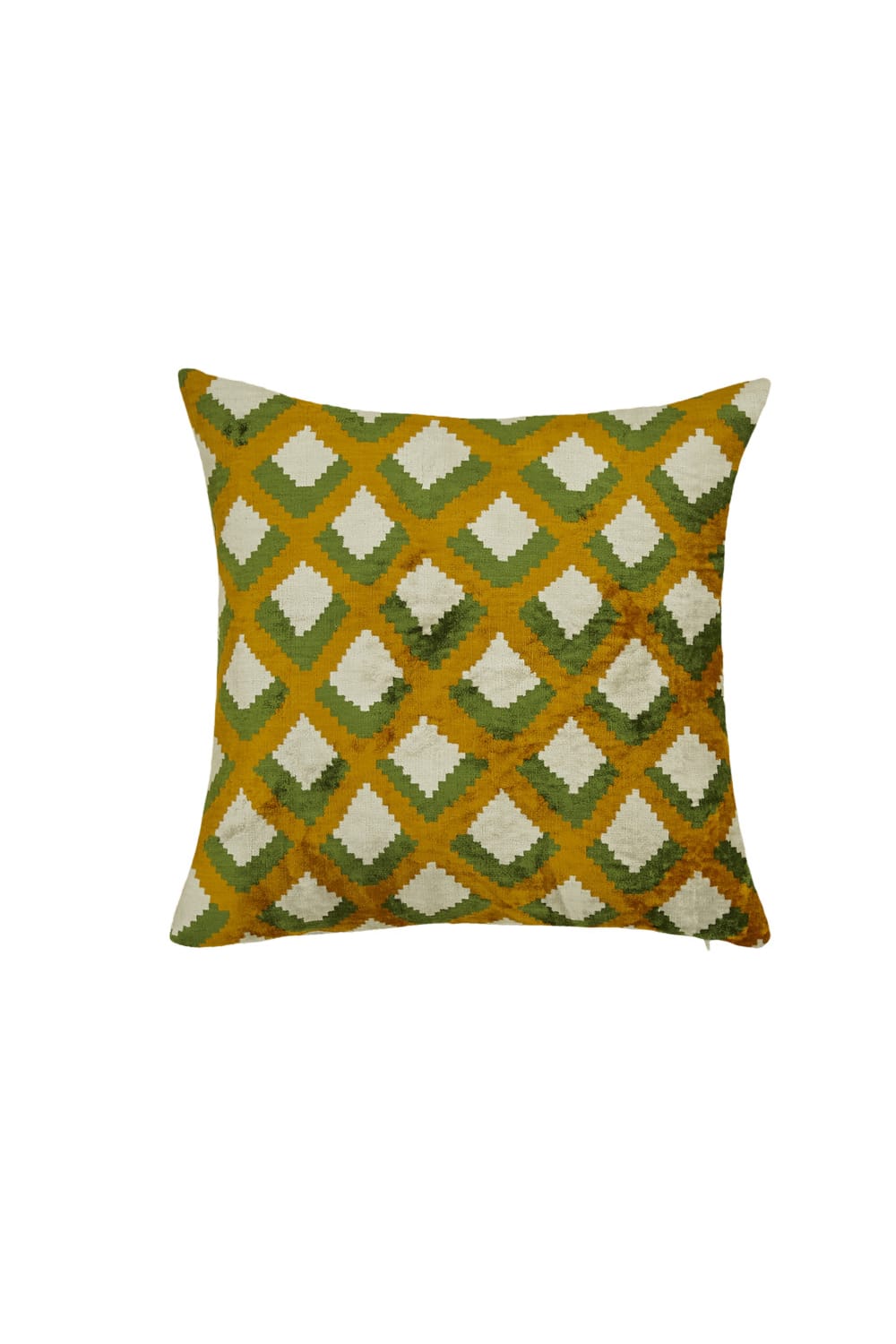 La Casa Antica-İpek Kadife İkat Yastık Kılıfı (50x50cm)-Yastık Kılıfı-1-Milagron.com