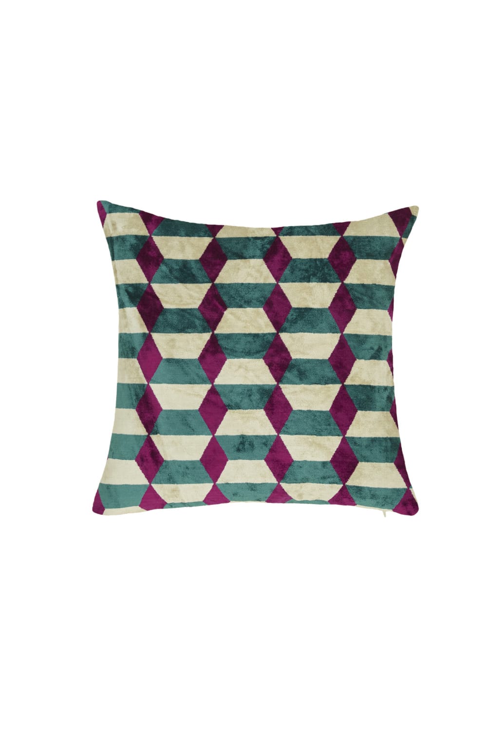 La Casa Antica-İpek Kadife İkat Yastık Kılıfı (50x50cm)-Yastık Kılıfı-1-Milagron.com