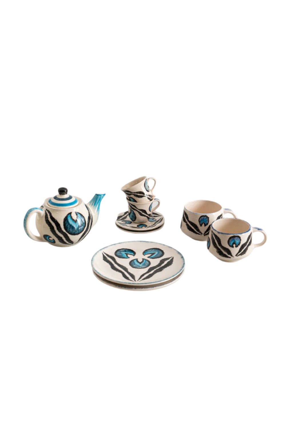La Casa Antica-Seramik Çay Seti 1 Chintamani Mavi-Çay Seti-1-Milagron.com