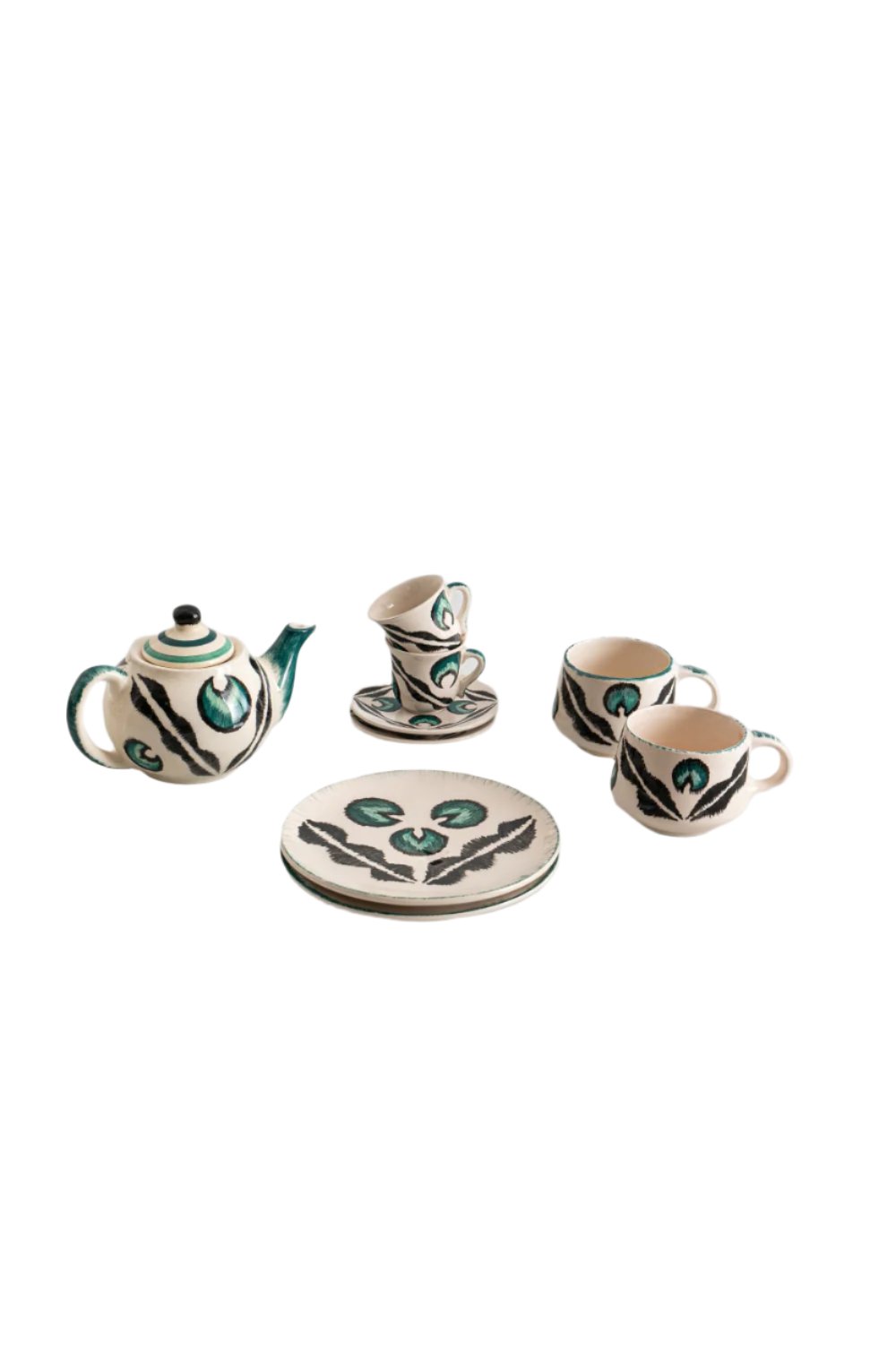La Casa Antica-Seramik Çay Seti 1 Chintamani Yeşil-Çay Seti-1-Milagron.com