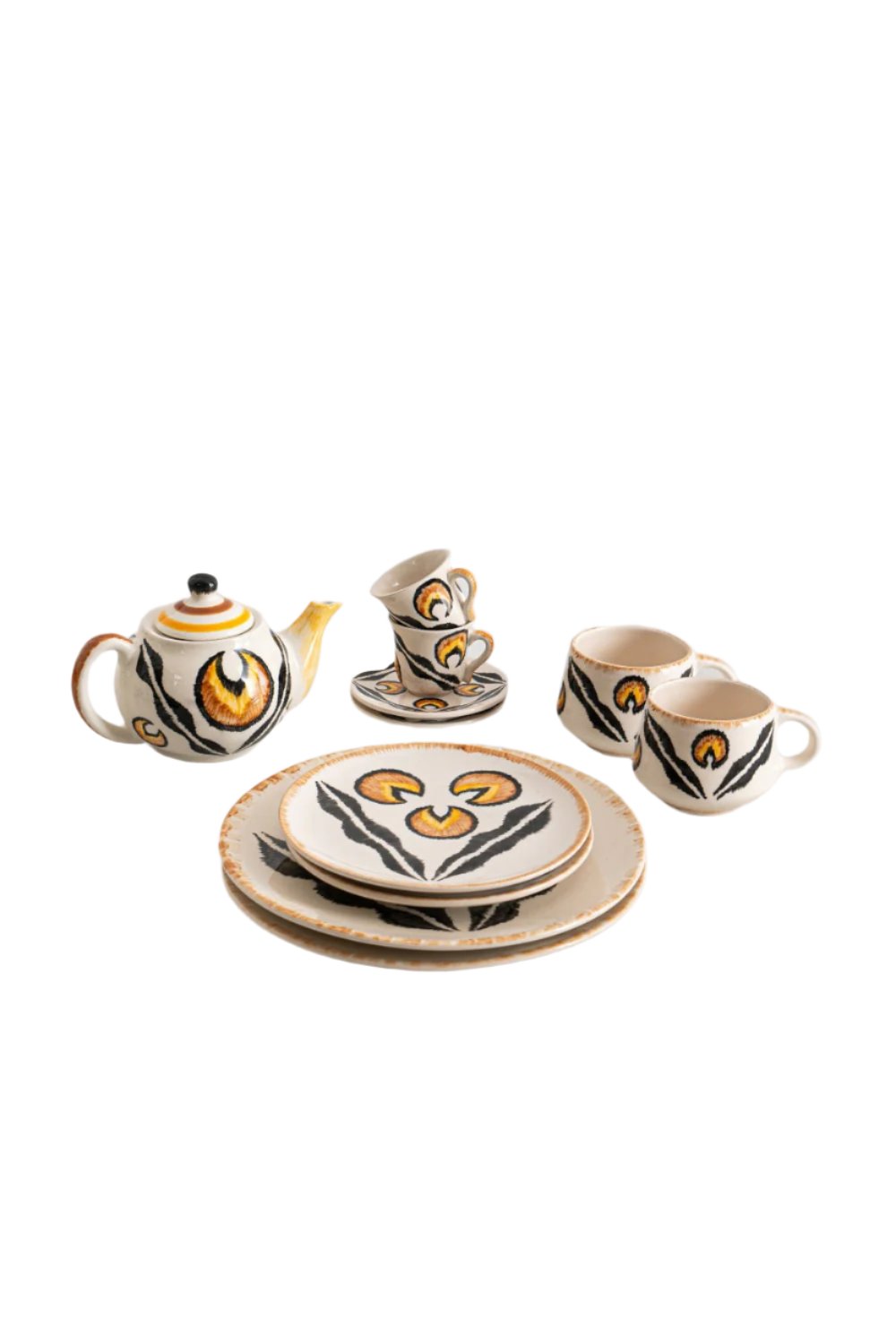 La Casa Antica-Seramik Çay Seti 2 Chintamani Hardal-Çay Seti-1-Milagron.com