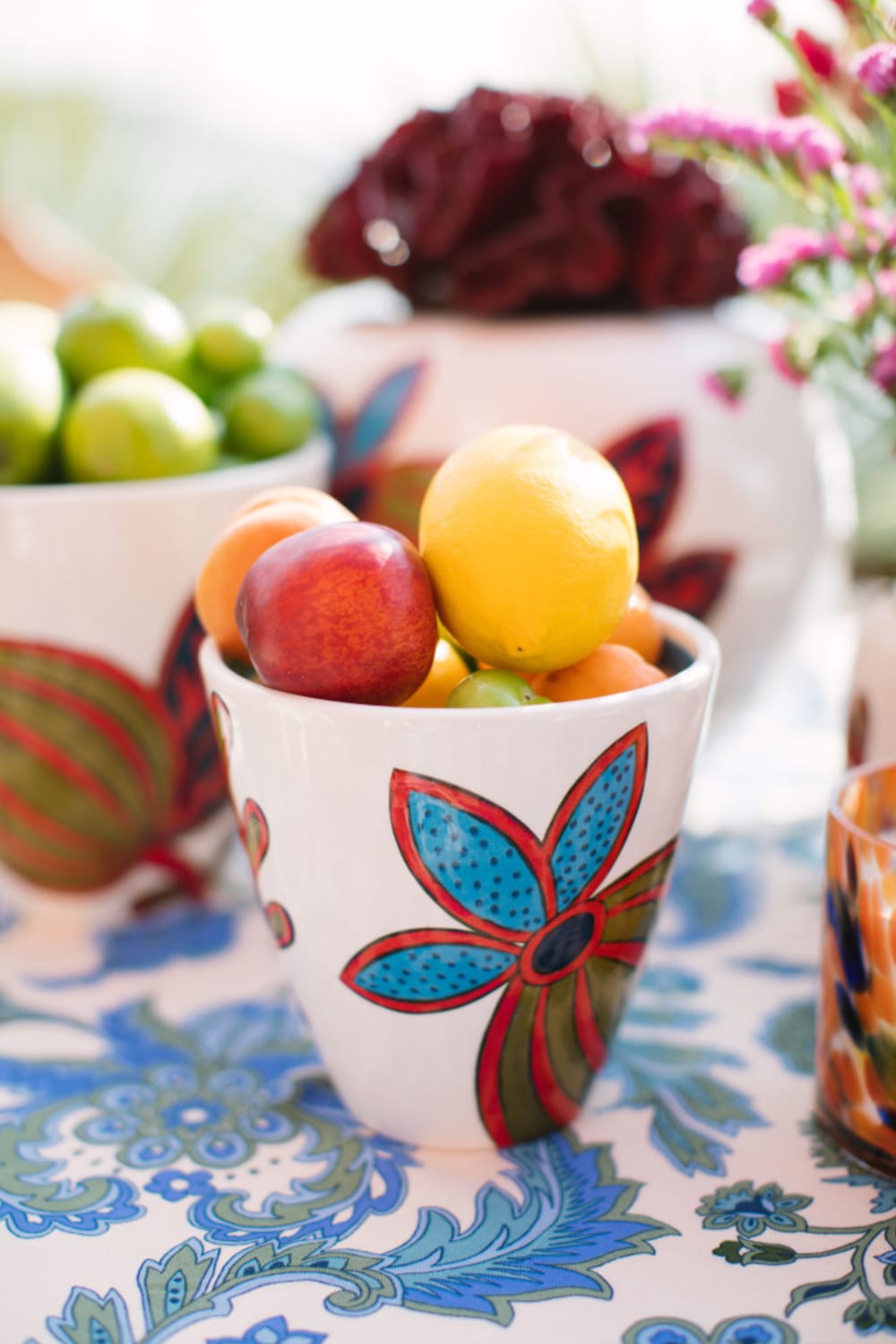 La Casa Antica-Seramik V Kase - Suzani (Küçük)-Tabak & Kase-2-Milagron.com