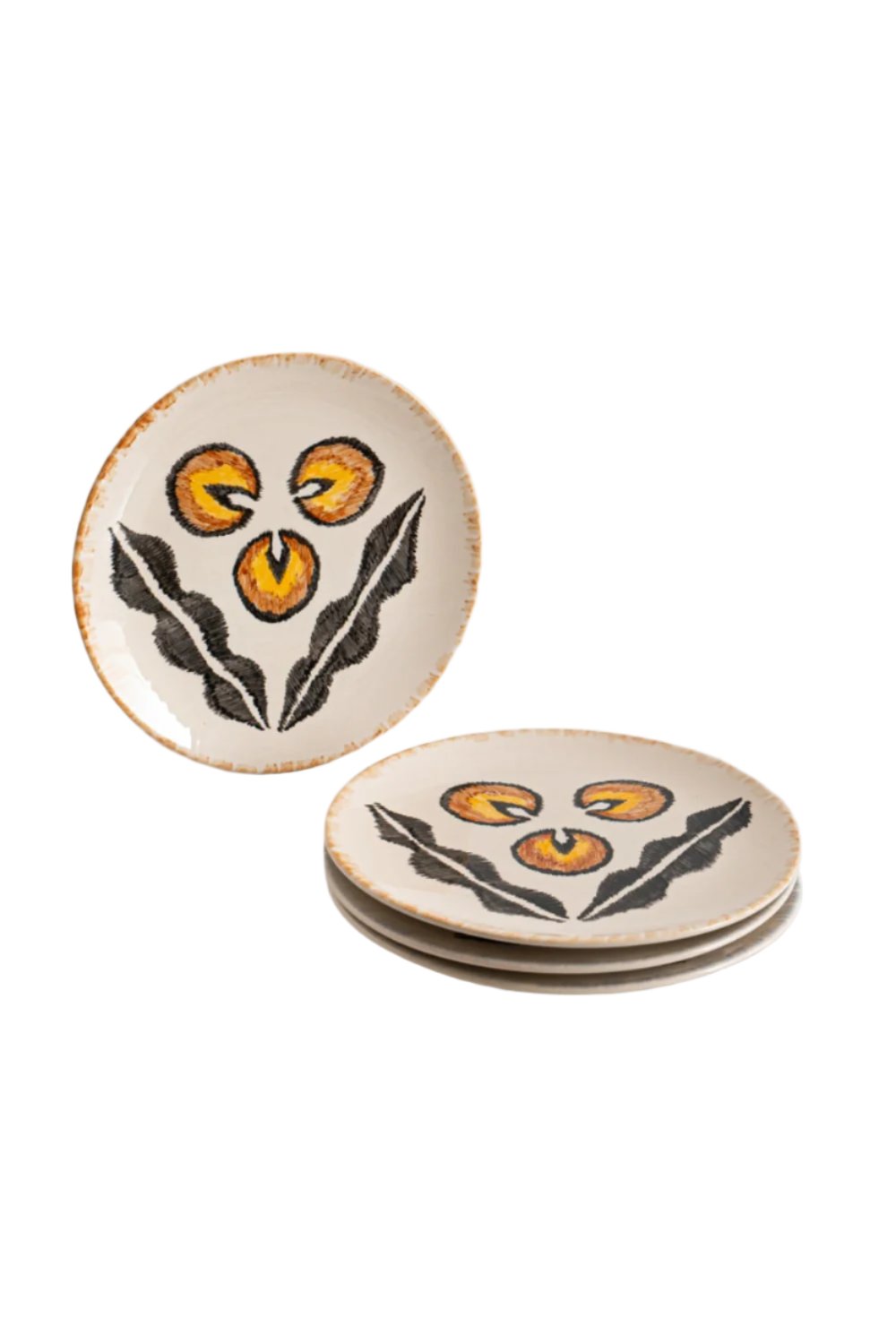 La Casa Antica-Seramik Yemek Tabağı Seti 7 Chintamani Hardal-Tabak & Kase-1-Milagron.com