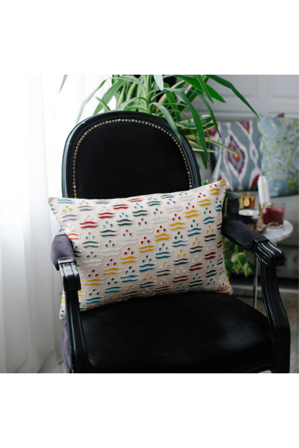 La Casa Antica-Suzani Yastık Kılıfı (40x60cm)-Yastık Kılıfı-1-Milagron.com