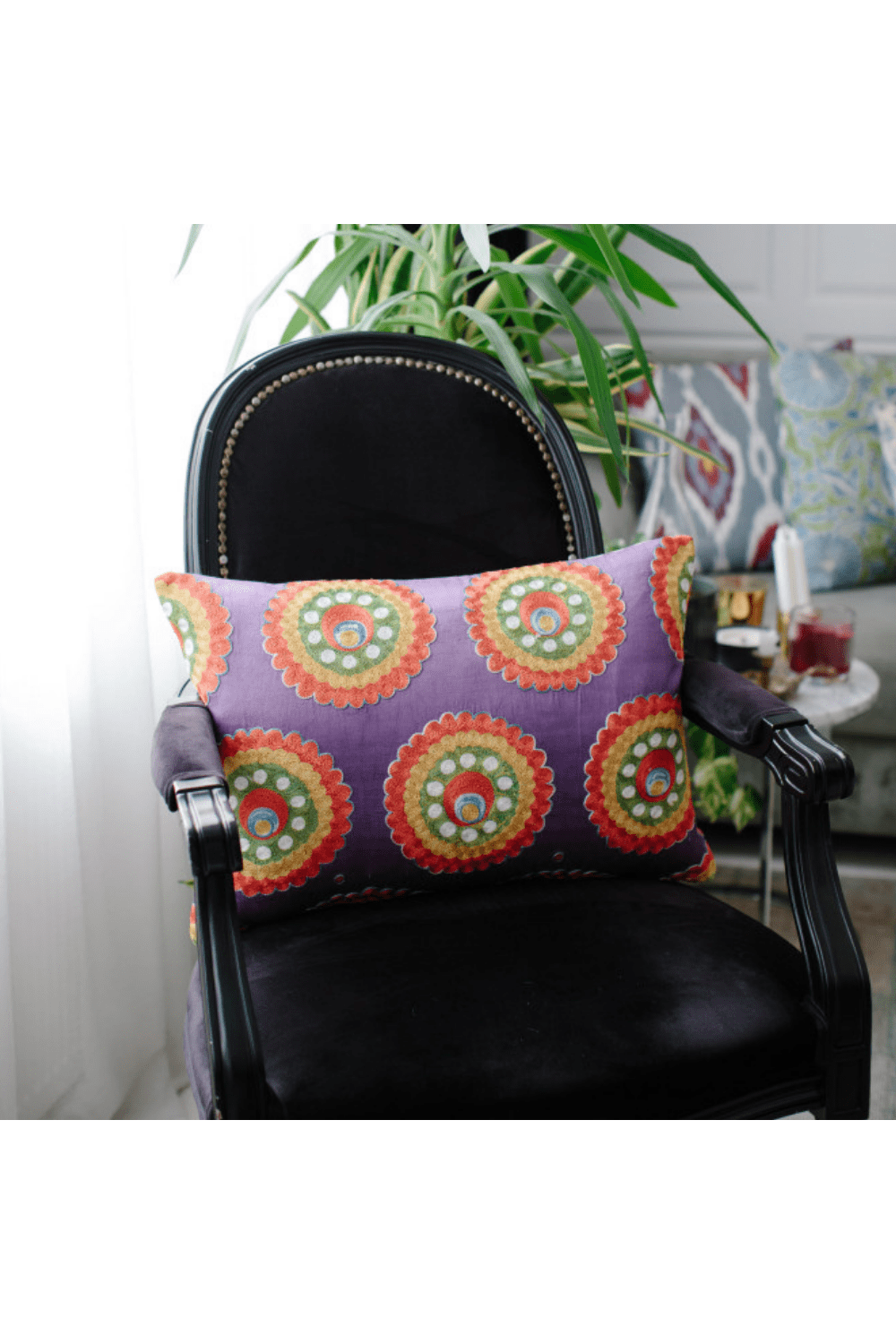 La Casa Antica-Suzani Yastık Kılıfı (40x60cm)-Yastık Kılıfı-1-Milagron.com