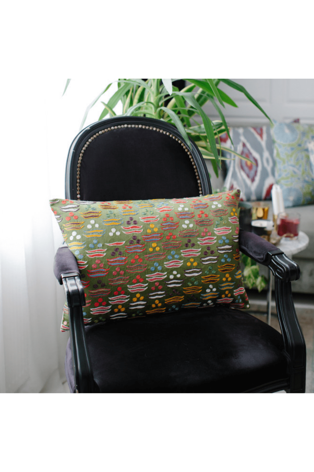 La Casa Antica-Suzani Yastık Kılıfı (40x60cm)-Yastık Kılıfı-1-Milagron.com