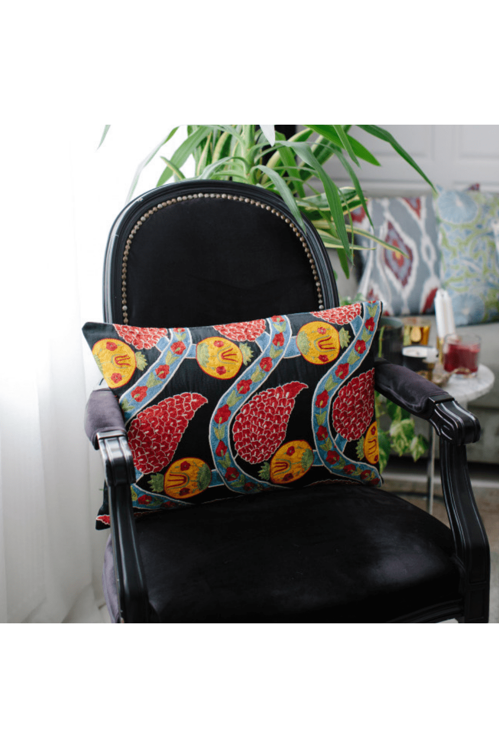 La Casa Antica-Suzani Yastık Kılıfı (40x60cm)-Yastık Kılıfı-1-Milagron.com