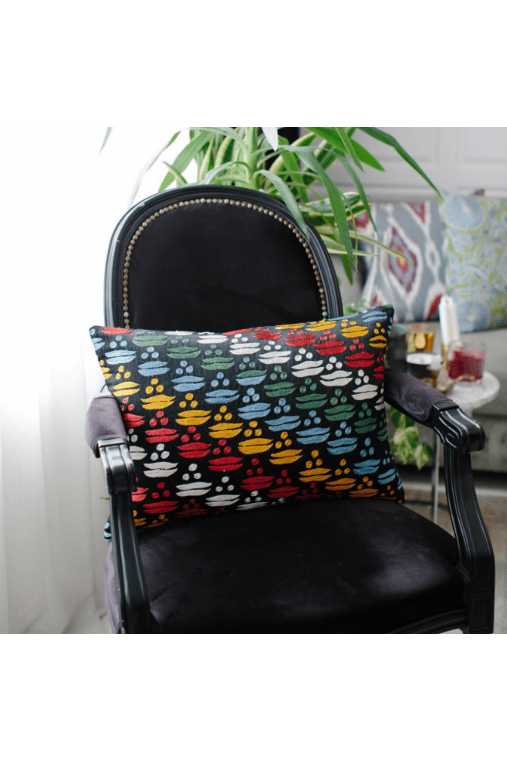 La Casa Antica-Suzani Yastık Kılıfı (40x60cm)-Yastık Kılıfı-1-Milagron.com