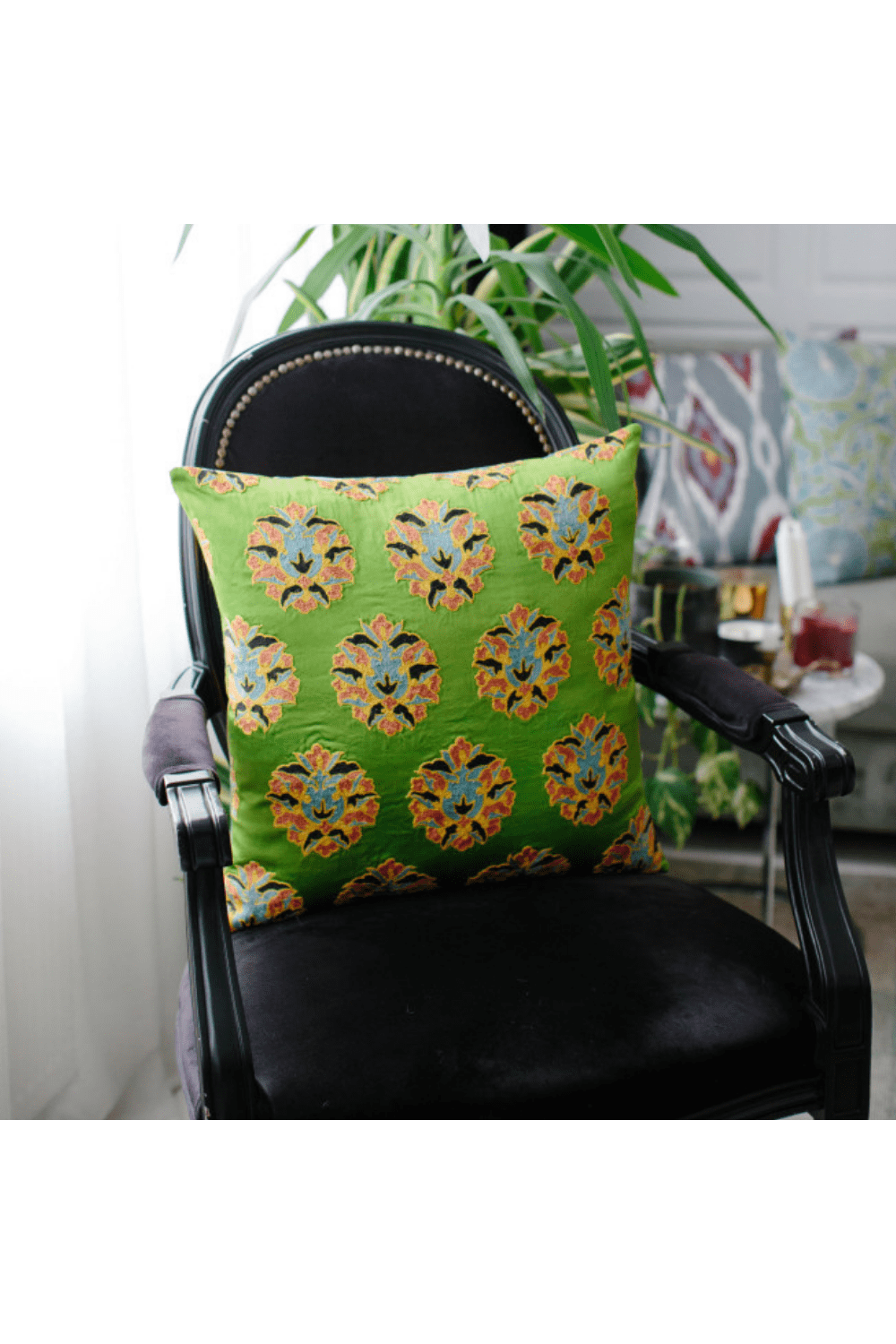 La Casa Antica-Suzani Yastık Kılıfı (50x50cm)-Yastık Kılıfı-1-Milagron.com