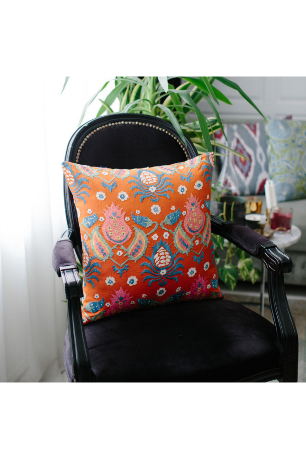 La Casa Antica-Suzani Yastık Kılıfı (50x50cm)-Yastık Kılıfı-1-Milagron.com