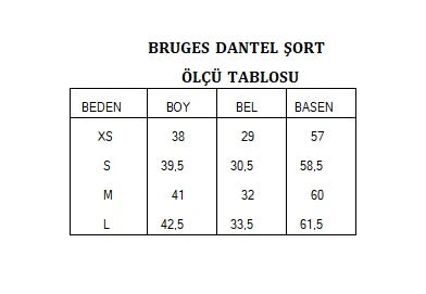 Bruges Dantelli Kisa Şort