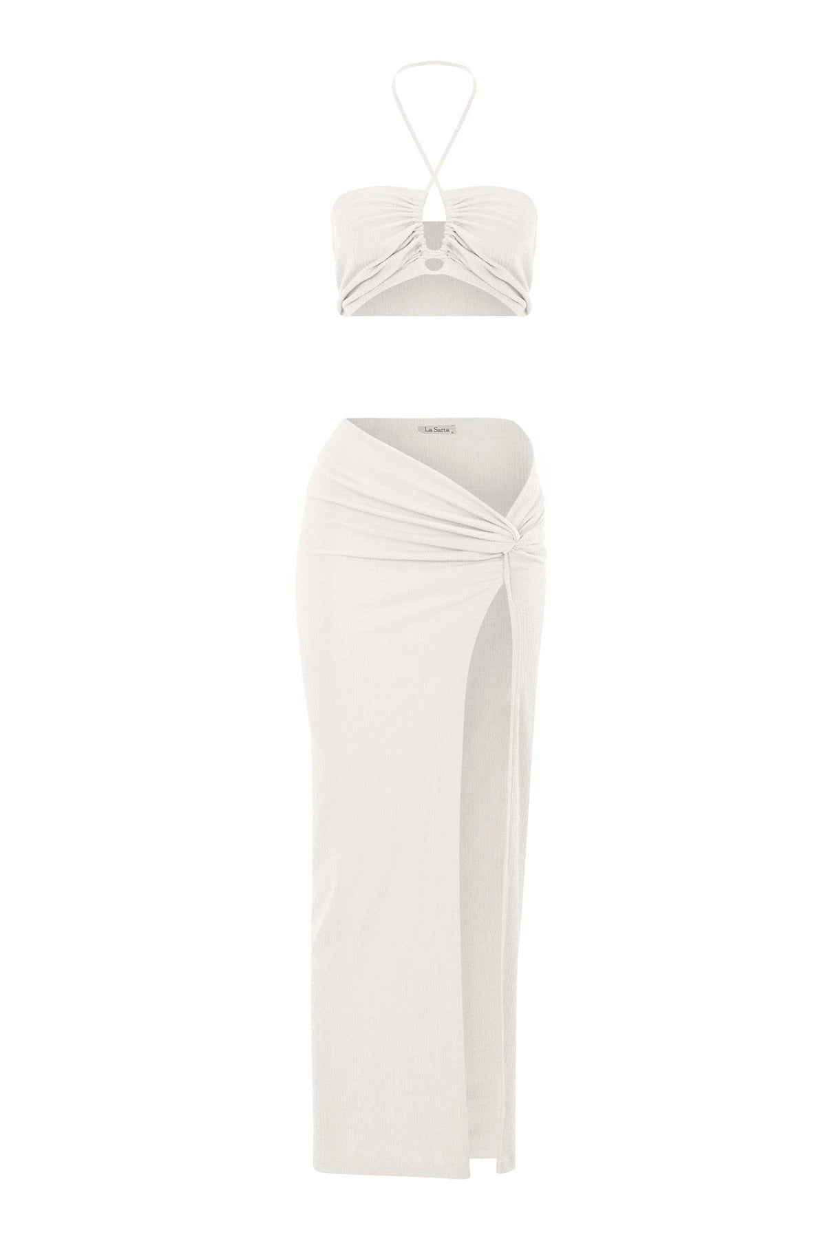 Flam Pareo Etek Crop Top Alt Üst Takım