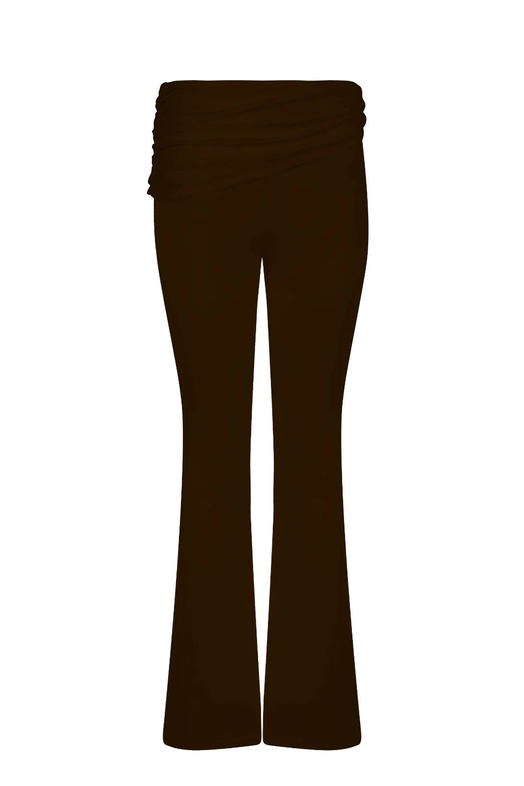 Jarse Kayık Yaka Crop Bluz ve Drapeli İspanyol Paça Pantolon Takım, Kahverengi - 5