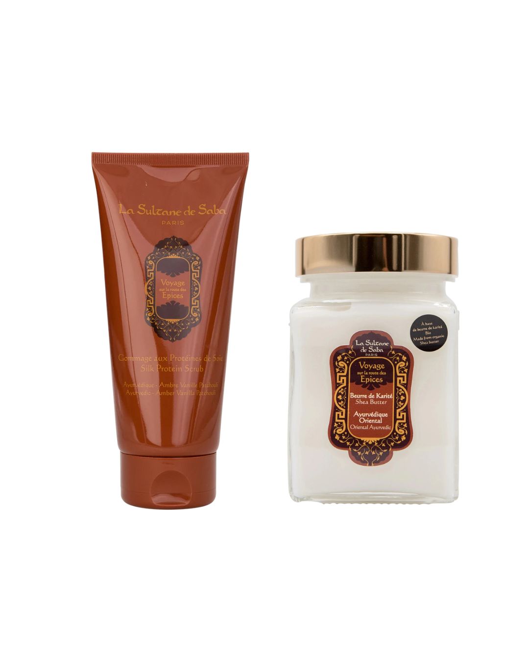 La Sultane De Saba-Special Ayurveda Set: Silk Protein Scrub + Shea Butter-1-Milagron.com