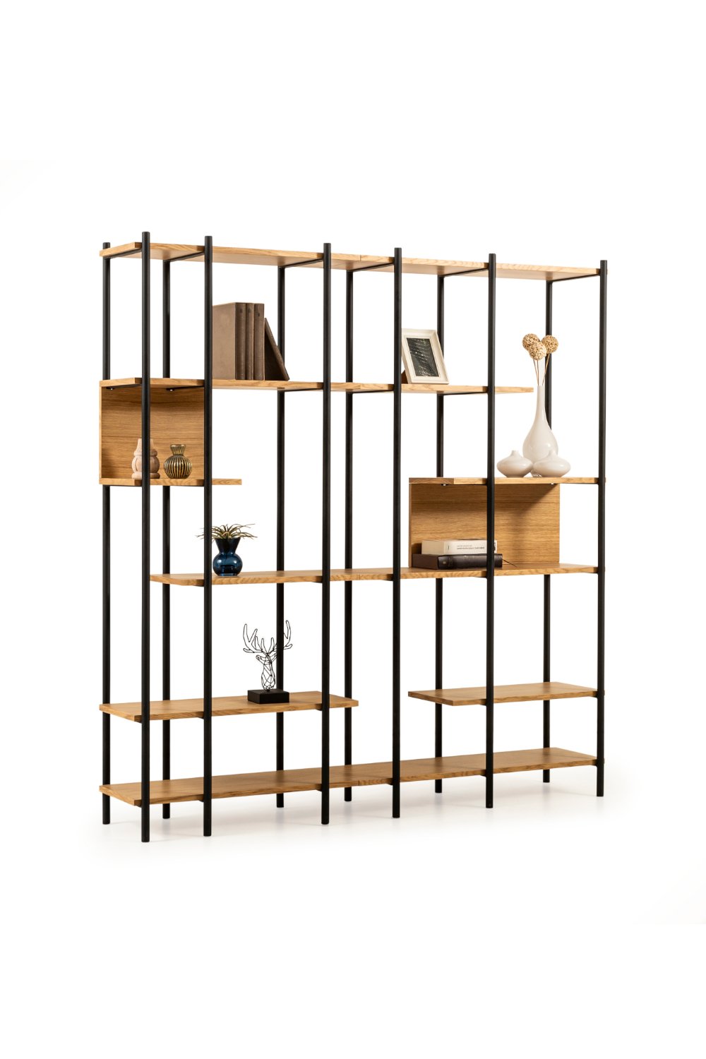 Lagoma-Harmonia Kitaplık Ahşap Raf Metal Çerçeve - 170 Cm-Kitaplık-2-Milagron.com