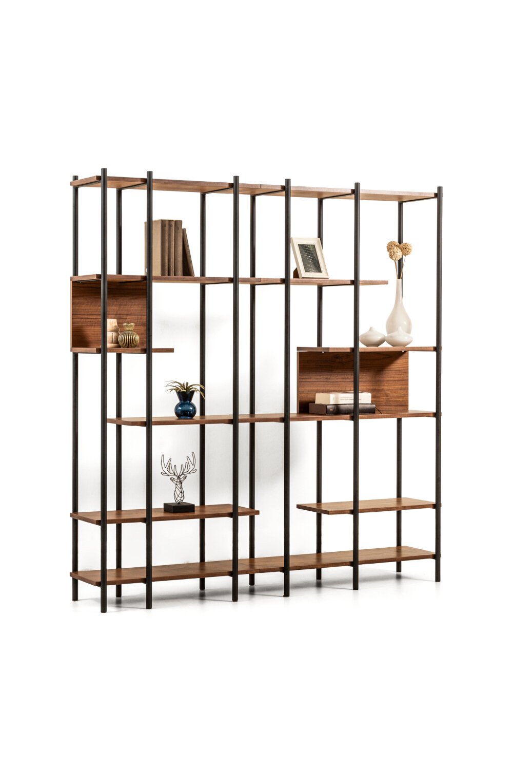 Lagoma-Harmonia Kitaplık Ahşap Raf Metal Çerçeve - 170 Cm-Kitaplık-2-Milagron.com