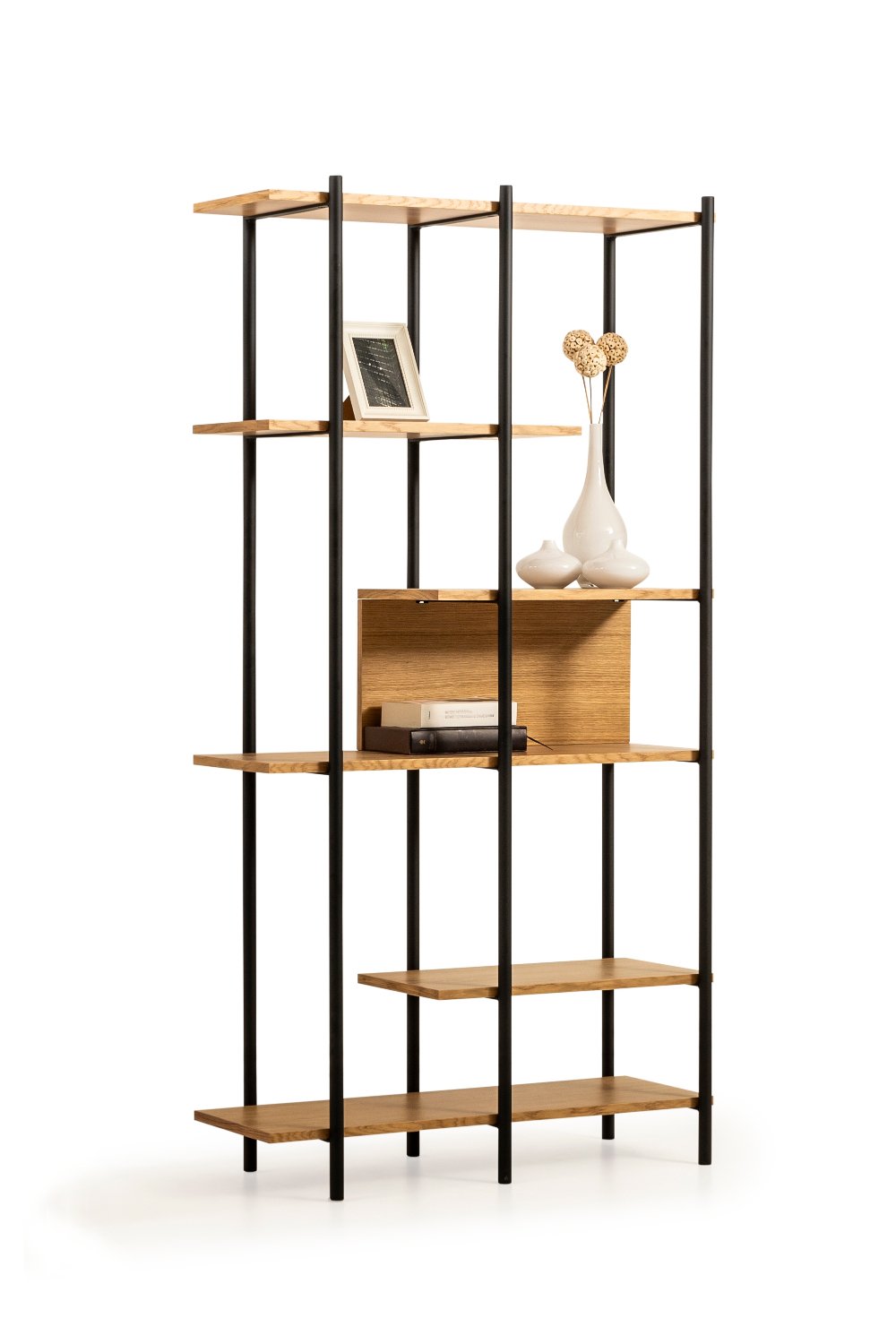 Lagoma-Harmonia Kitaplık Ahşap Raf Metal Çerçeve - 95 Cm-Kitaplık-2-Milagron.com