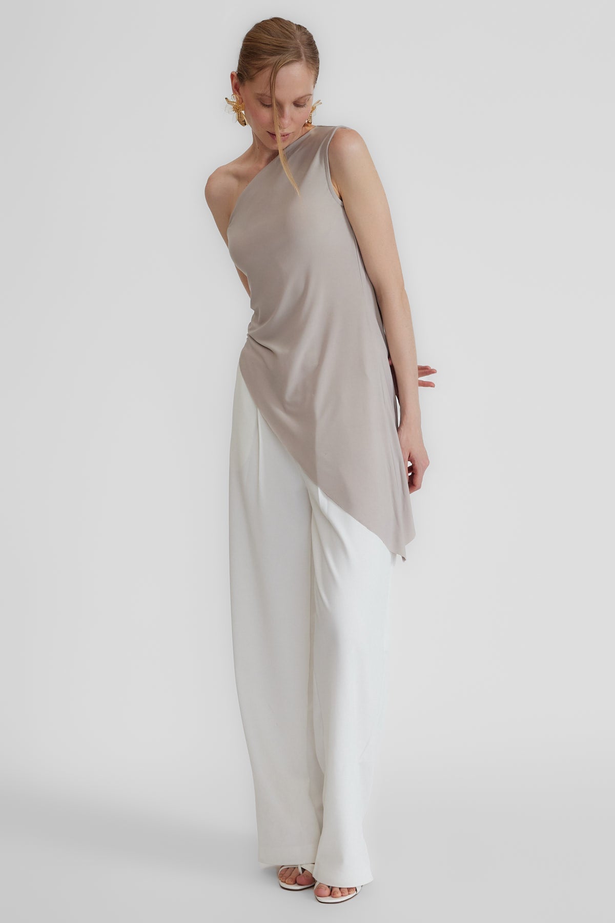 Frida Asimetrik Bluz | Bej